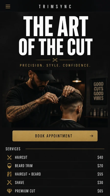 Local services: mobile version of a Lovable website