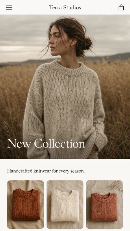 Ecommerce: mobile version of a Lovable website