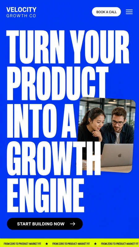 Landing page: mobile version of a Lovable website