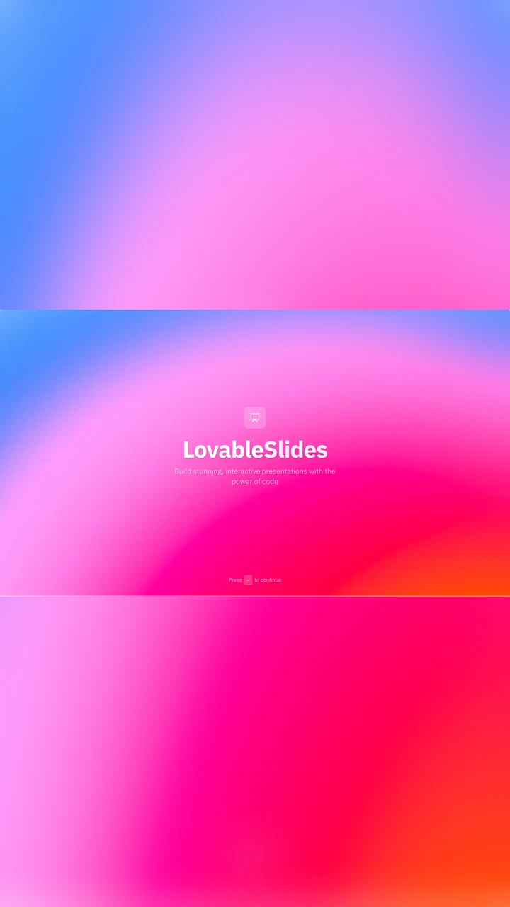 Presentations: mobile version of a Lovable website