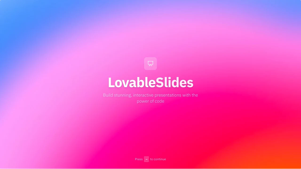 Presentations: example website built with Lovable